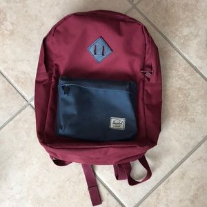 Herschel Maroon and navy backpack